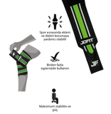 Jofit Knee Wraps Diz Bandajı Siyah Yeşil