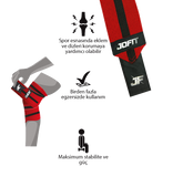 Jofit Knee Wraps Diz Bandajı Kırmızı Siyah