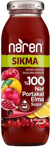 Naren Squeezed 100% Pomegranate & Orange and Apple Juice - 250ml