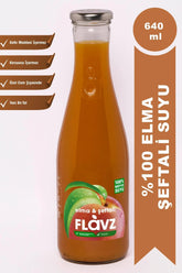 Flavz 100% natürlicher Pfirsich- und Apfelsaft - 640ml Glasflasche