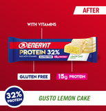 Enervit Low Sugar Protein Bar Lemon Cake 1 Piece x 48g Lemon Cake Flavored (Single)
