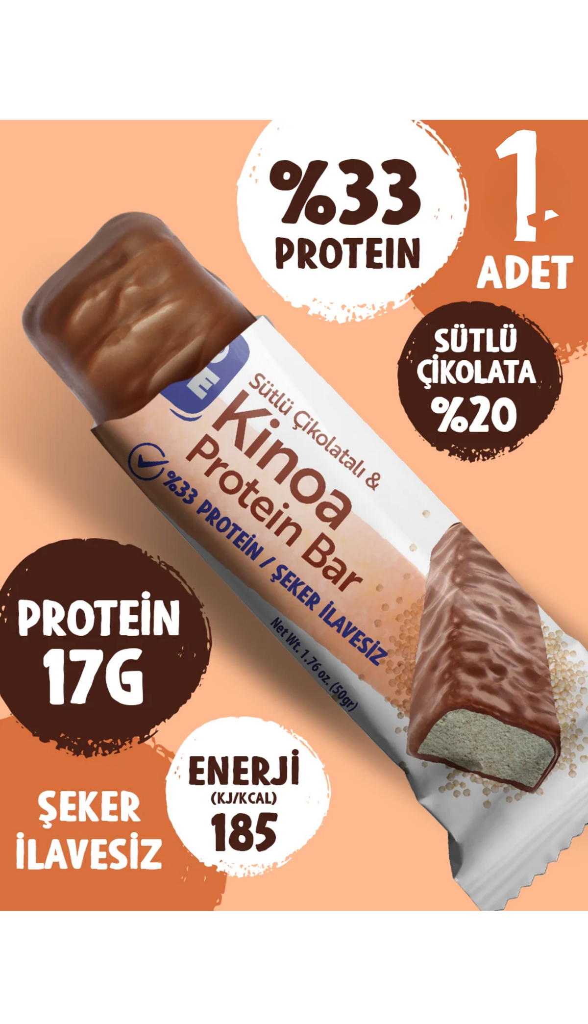 Trio Move %33 Fit Protein Bar Kinoa 1 Adet x 50 gram (Tekli)