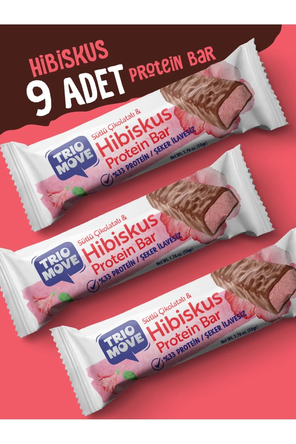 Trio Move %33 Protein Bar Hibiskus 9 Adet x 50 gram