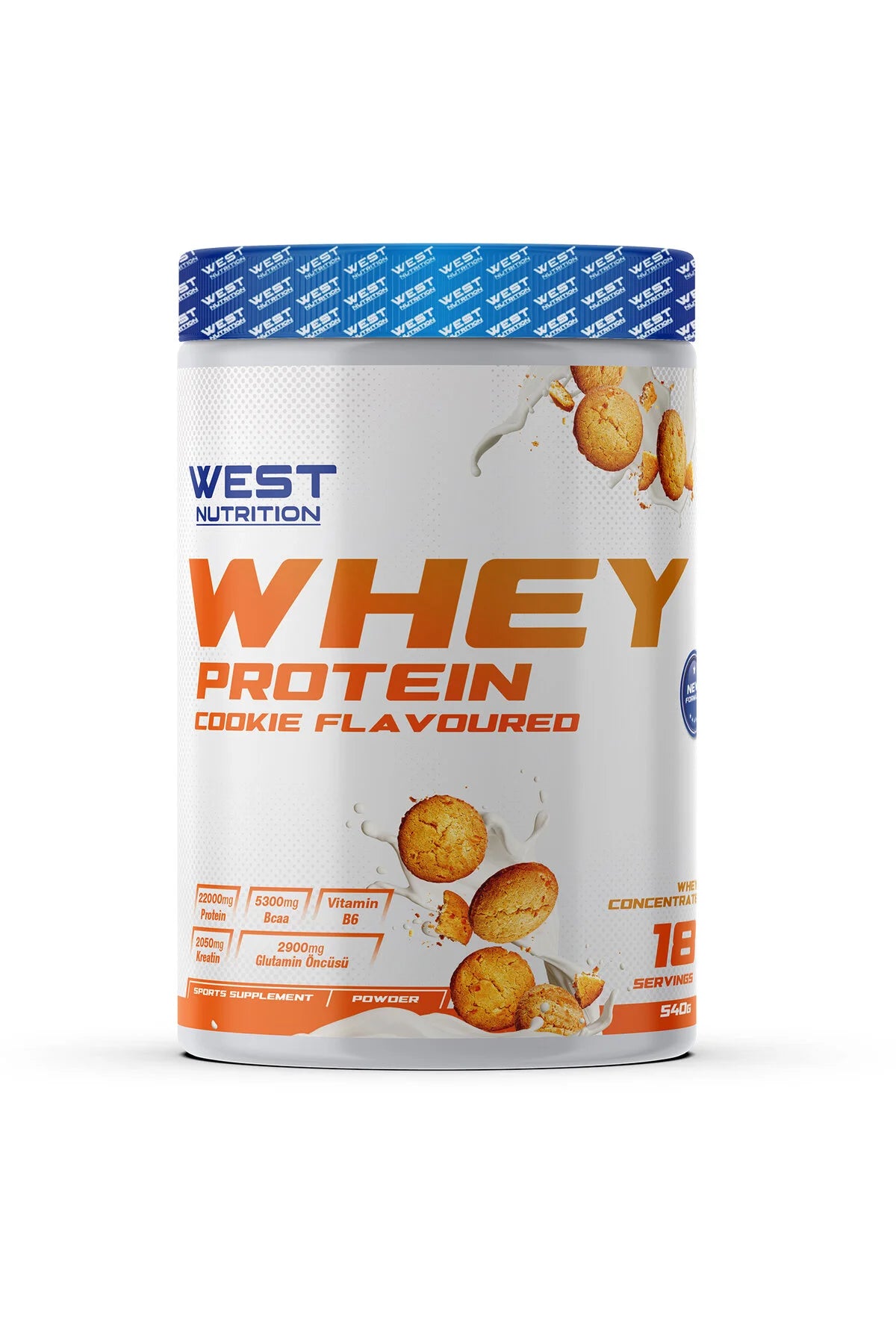 West Whey Protein Tozu 540g 18 Servis - Kurabiye Aromalı