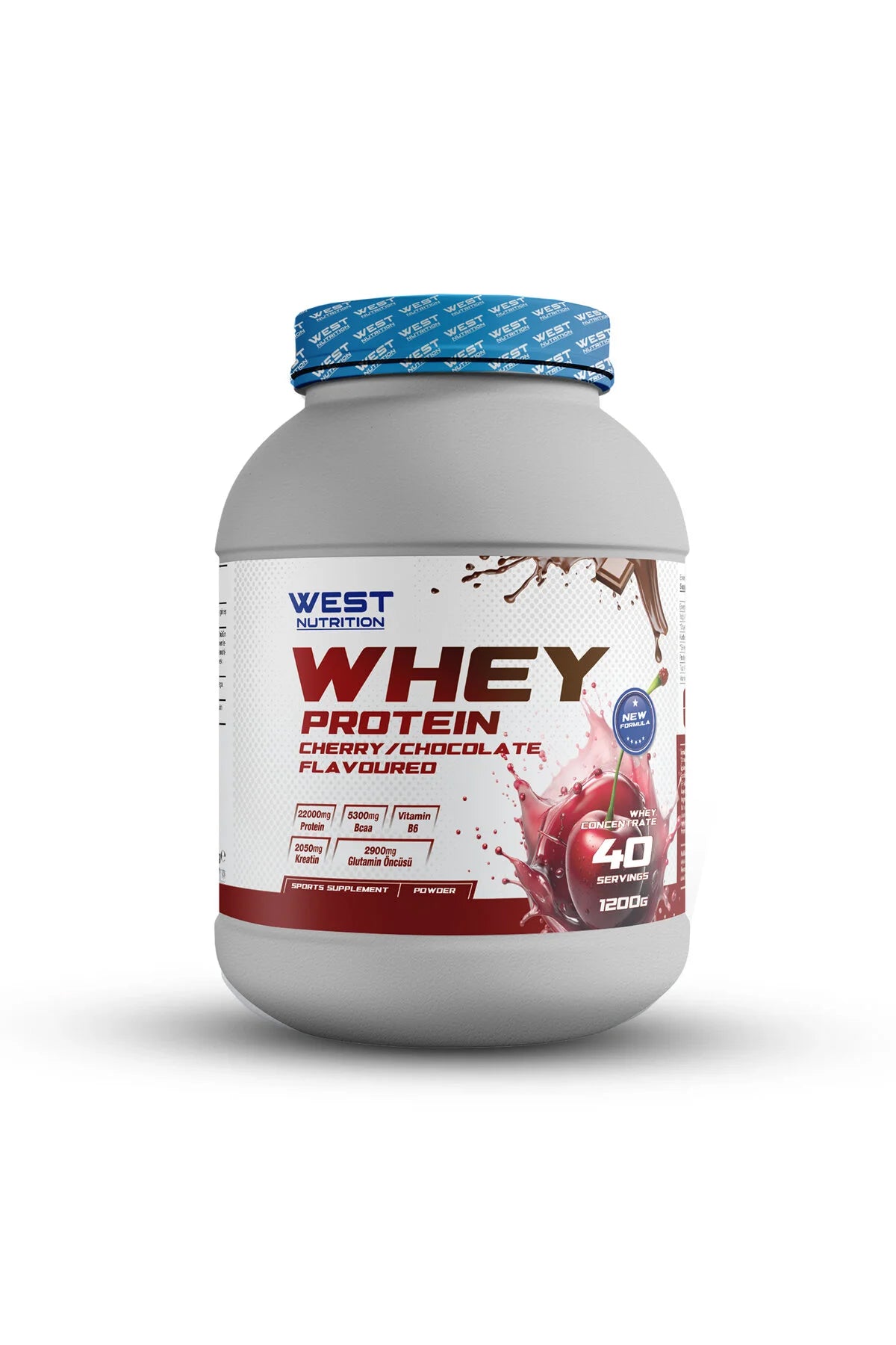 West Whey Protein Tozu 1200g - Çikolata ve Kiraz Aromalı
