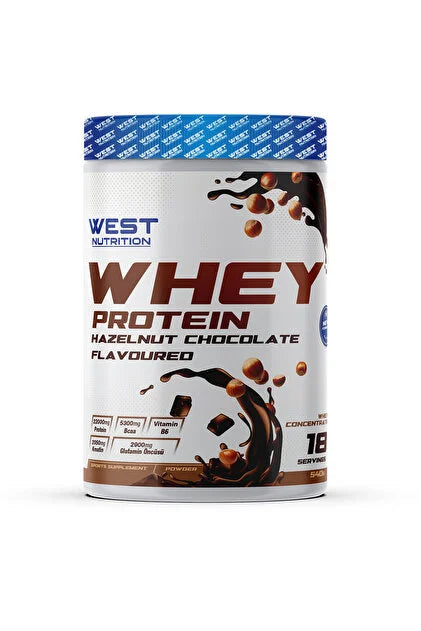 West Whey Protein Tozu 540g 18 Servis - Fındık ve Çikolata Aromalı
