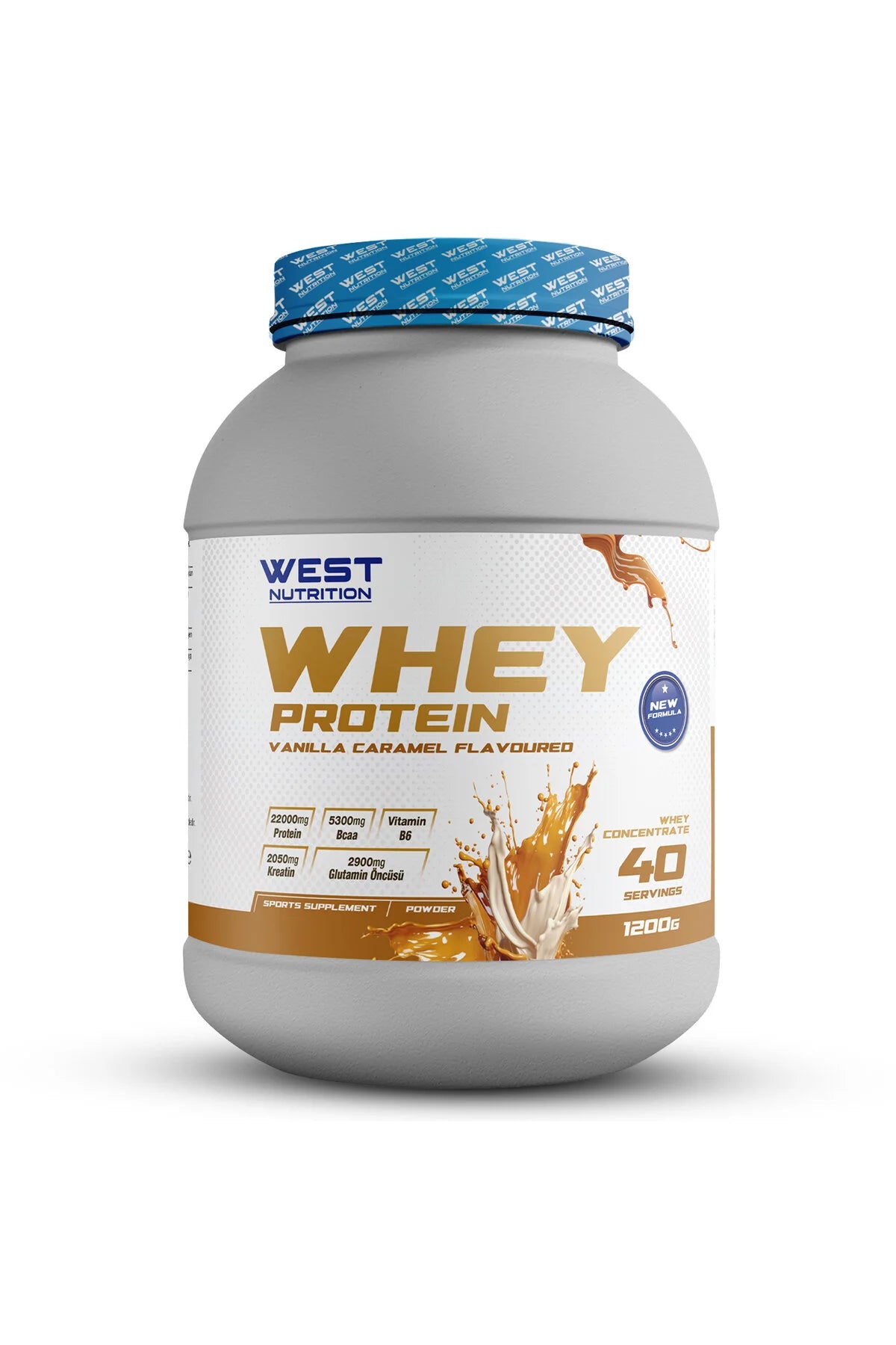 West Whey Protein Tozu 1200g - Beyaz Çikolata ve Yaban Mersini Aromalı Ürün ana görseli