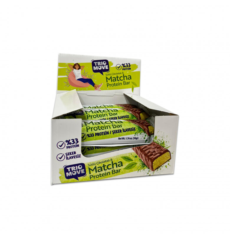 Trio Move %33 Protein Bar 9'lu Kutu - Matcha Aromalı