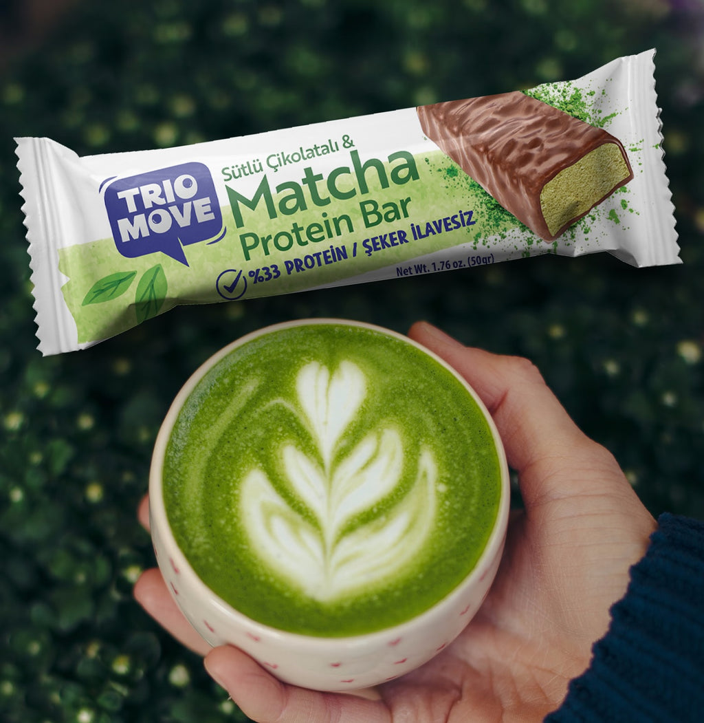 Trio Move %33 Protein Bar 9'lu Kutu - Matcha Aromalı