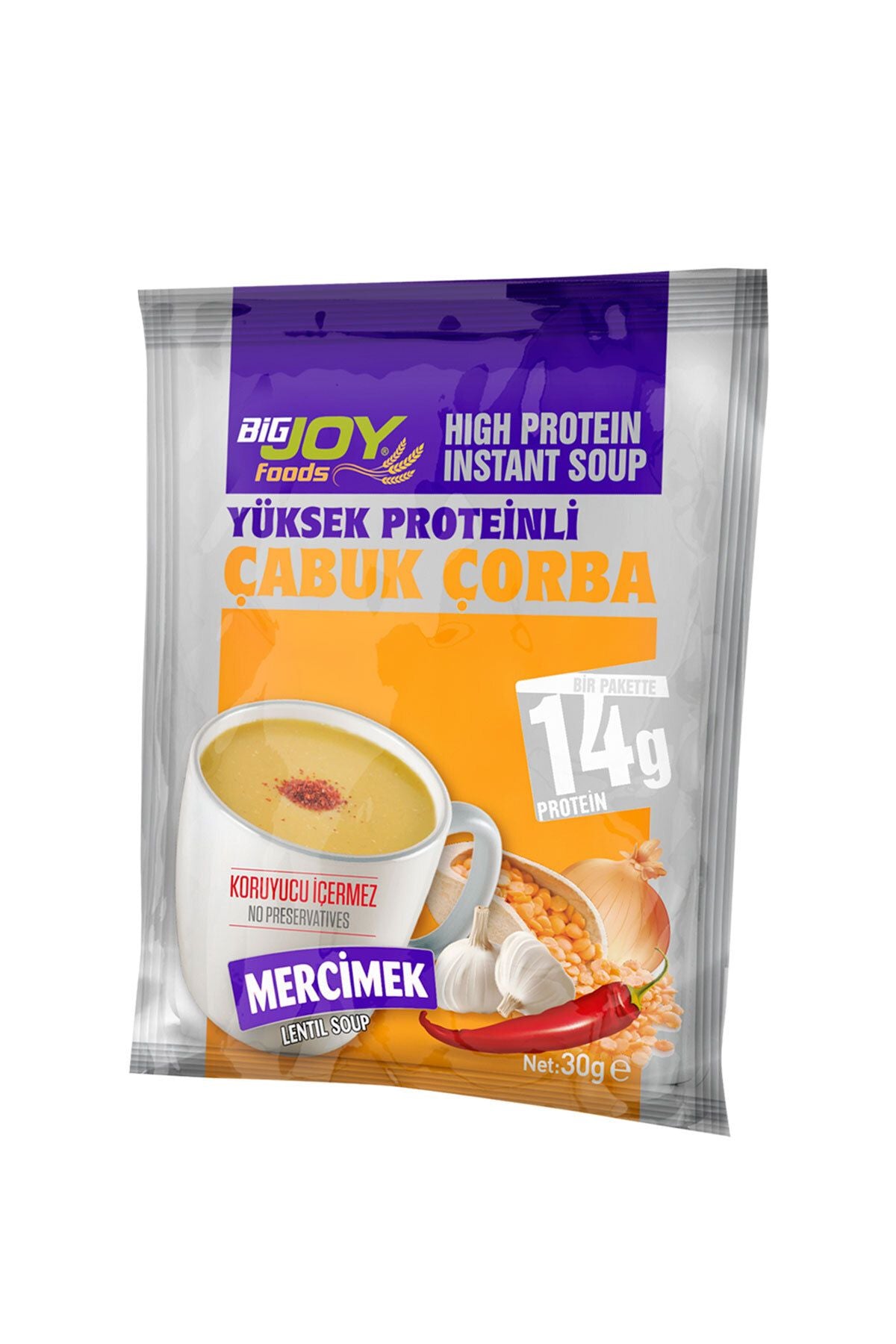 Bigjoy Foods Yüksek Proteinli Mercimek Aromalı 30g Çabuk Çorba (Tekli) Ürün ana görseli