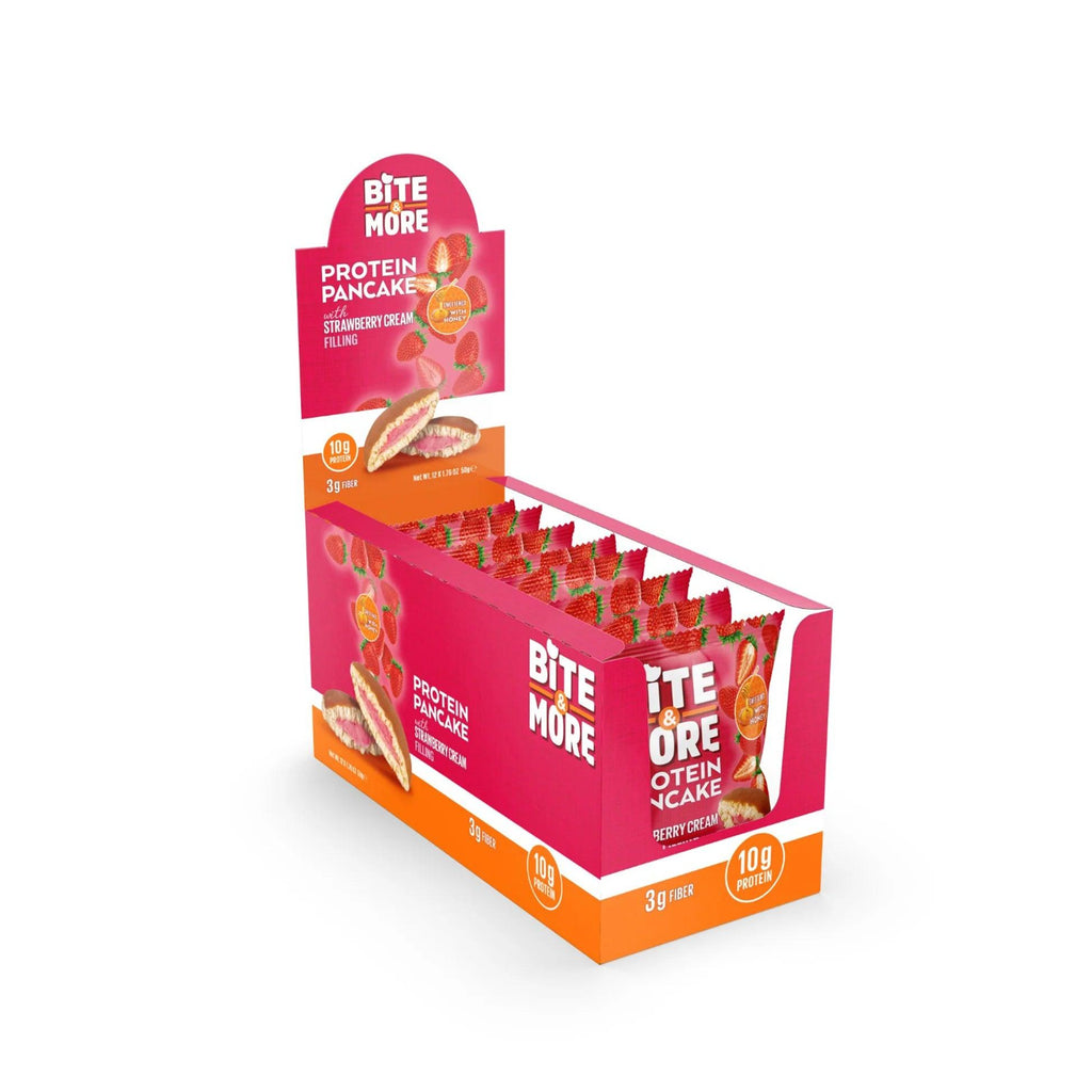 Bite & More Protein Pancake 50g Çilek Kremalı Pankek (12li Kutu)