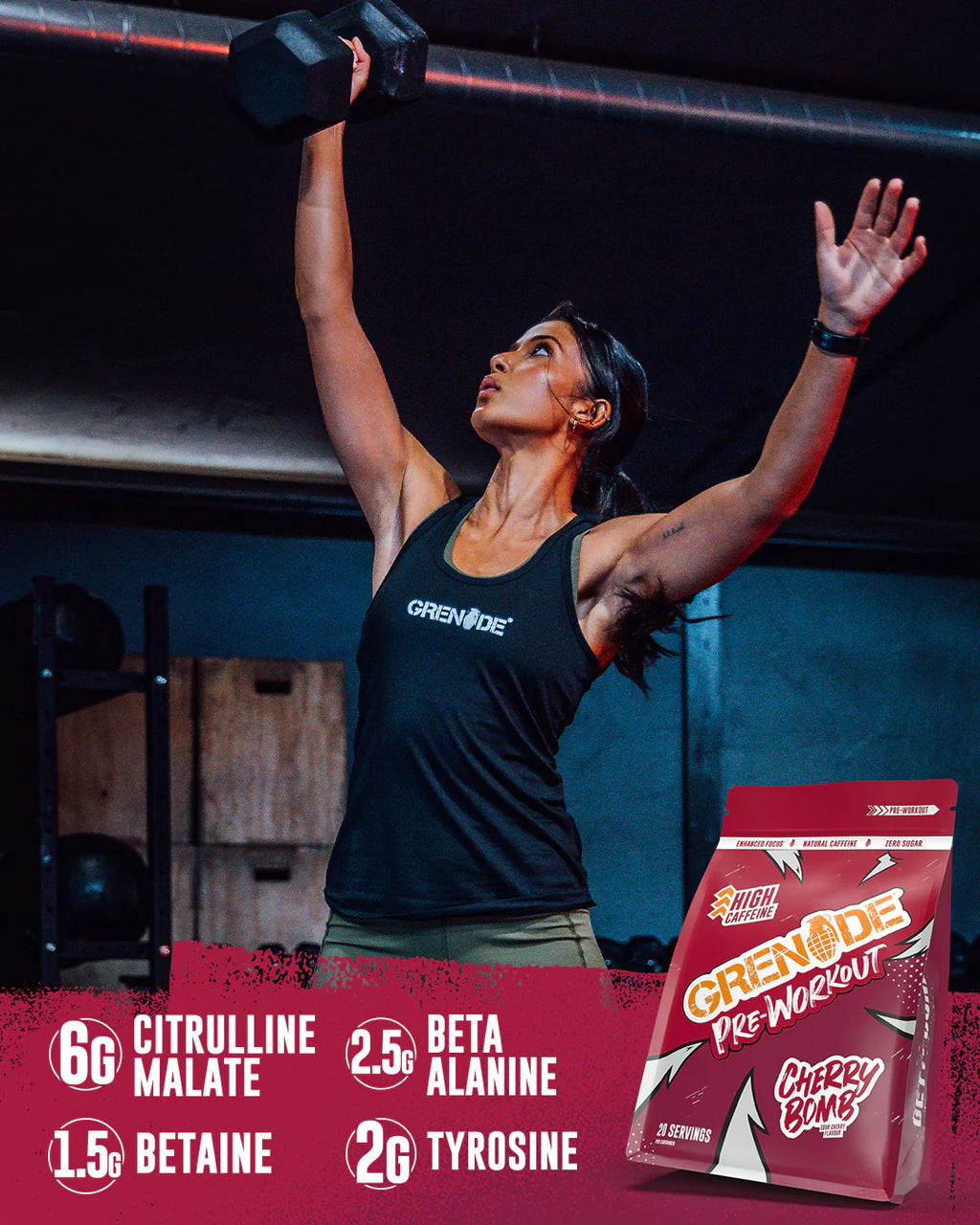 Grenade Cherry Bomb 330g Kiraz Aromalı Pre-Workout Tozu
