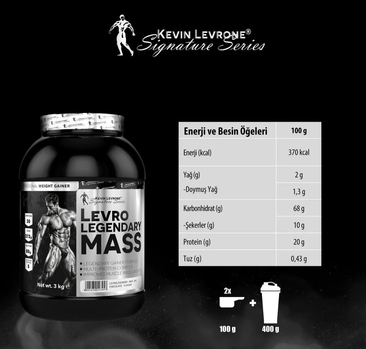 Kevin Levrone Legendary Mass Gainer Kilo Alma 3kg Karbonhidrat Tozu