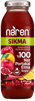 Naren Sıkma %100 Nar & Portakal ve Elma Suyu - 250ml