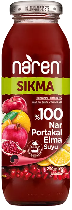 Naren Sıkma %100 Nar & Portakal ve Elma Suyu - 250ml
