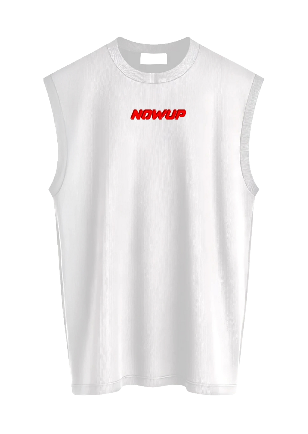 NOWUP NUTRITION Erkek Oversize Spor Atlet Pamuk - Beyaz Gym Rat