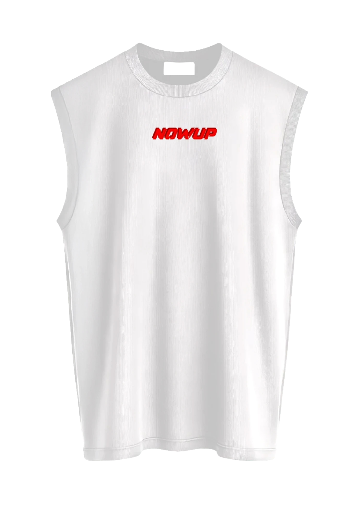 NOWUP NUTRITION Erkek Oversize Spor Atlet Pamuk - Beyaz Gym Rat