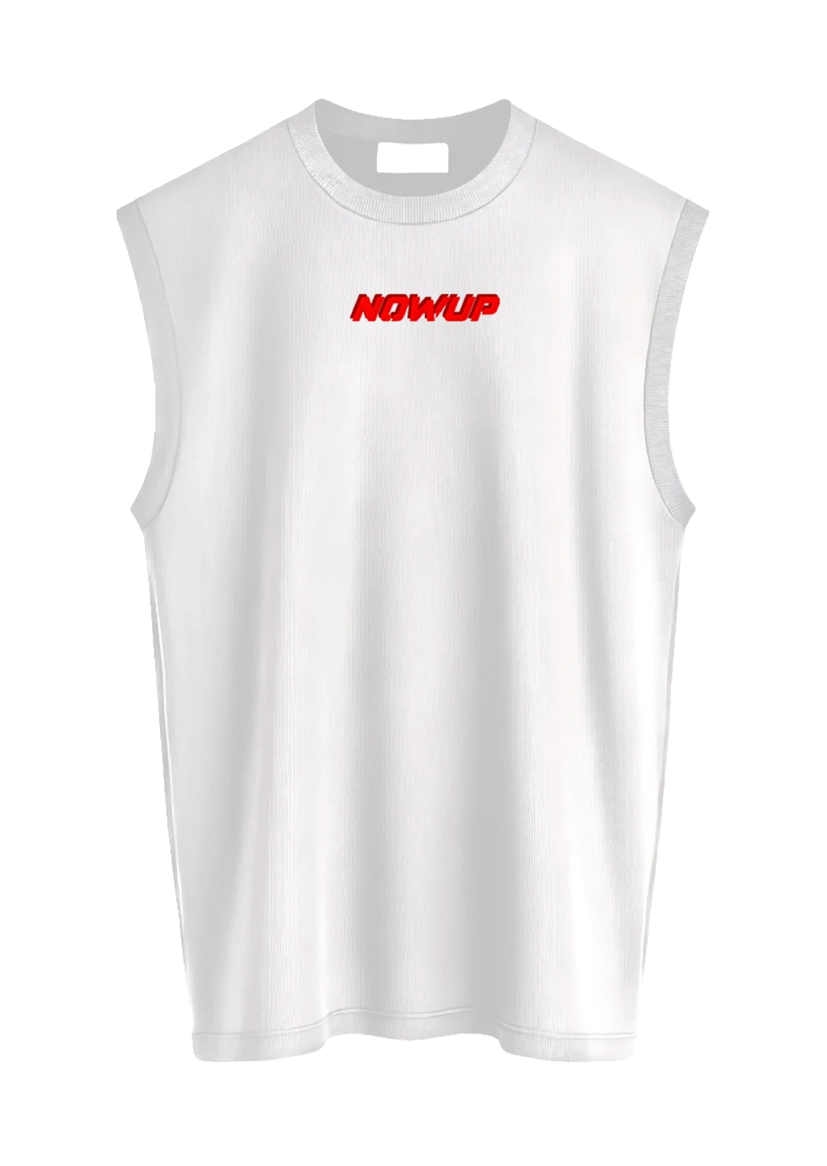 NOWUP NUTRITION Gym Rat Beyaz Erkek Sporcu Atleti – Oversize, %100 Pamuk