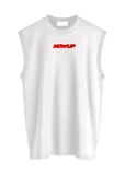 NOWUP NUTRITION Gym Rat Beyaz Erkek Sporcu Atleti – Oversize, %100 Pamuk