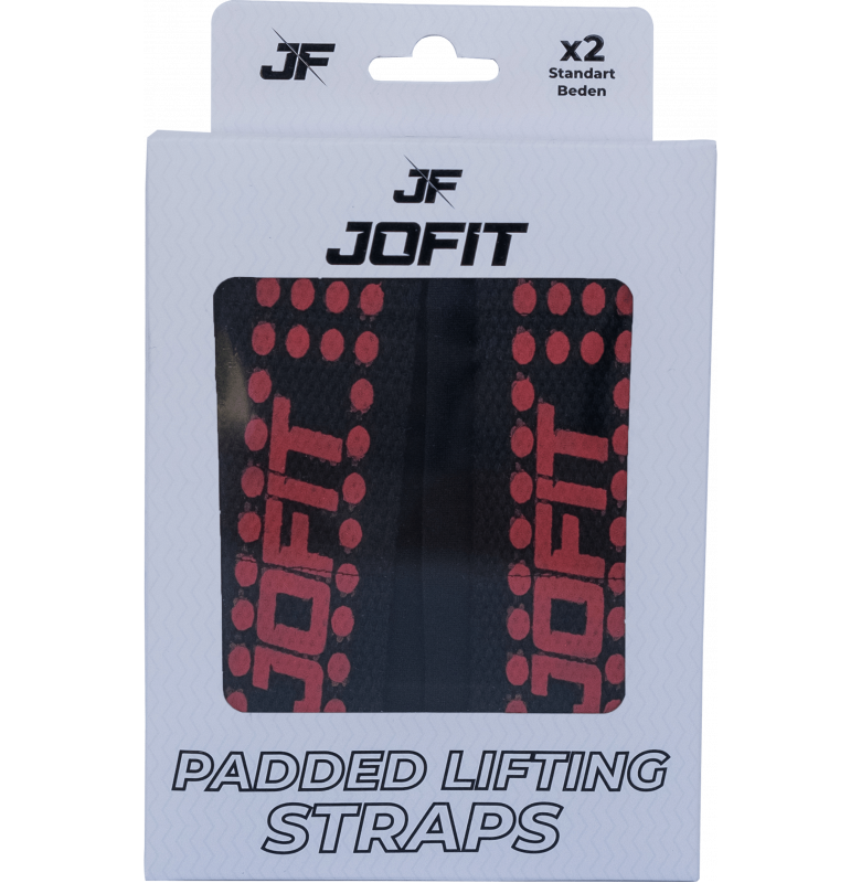 Jofit Padded Straps Destekli Ağırlık Kaldırma Kayışı Siyah Kırmızı Ürün ana görseli