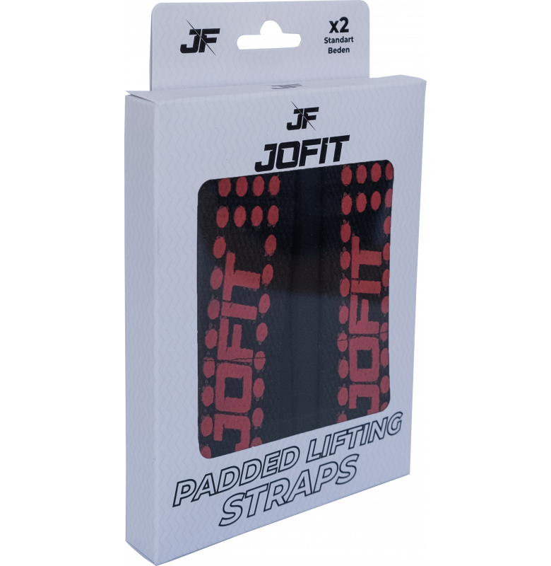 Jofit Padded Straps Destekli Ağırlık Kaldırma Kayışı Siyah Kırmızı