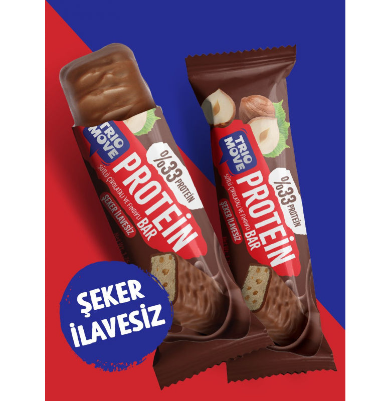 Trio Move %33 Protein Bar 9'lu Kutu - Parçacıklı Fındık Bar