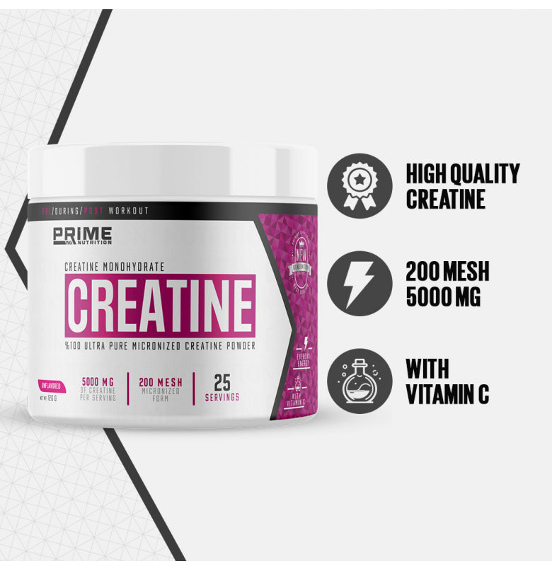 Prime Nutrition Creatine 126g Aromasız Toz Kreatin Monohidrat