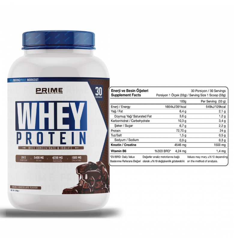 Prime Nutrition Whey Protein™ Double Chocolate 2310g - Çikolata Aromalı Protein Tozu Ürün ikincil görseli