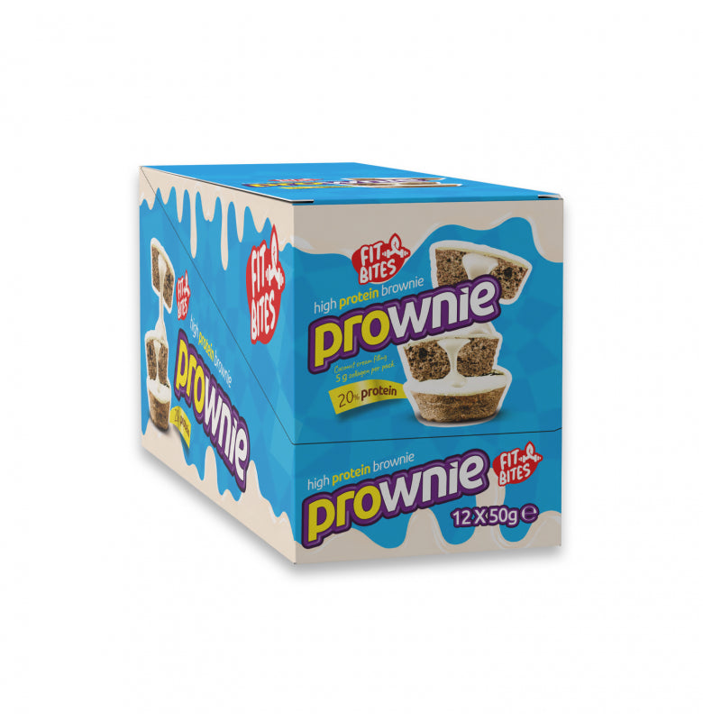 Fit Bites Prownie High Protein Brownie 50g x 12 Pieces - Coconut Cream