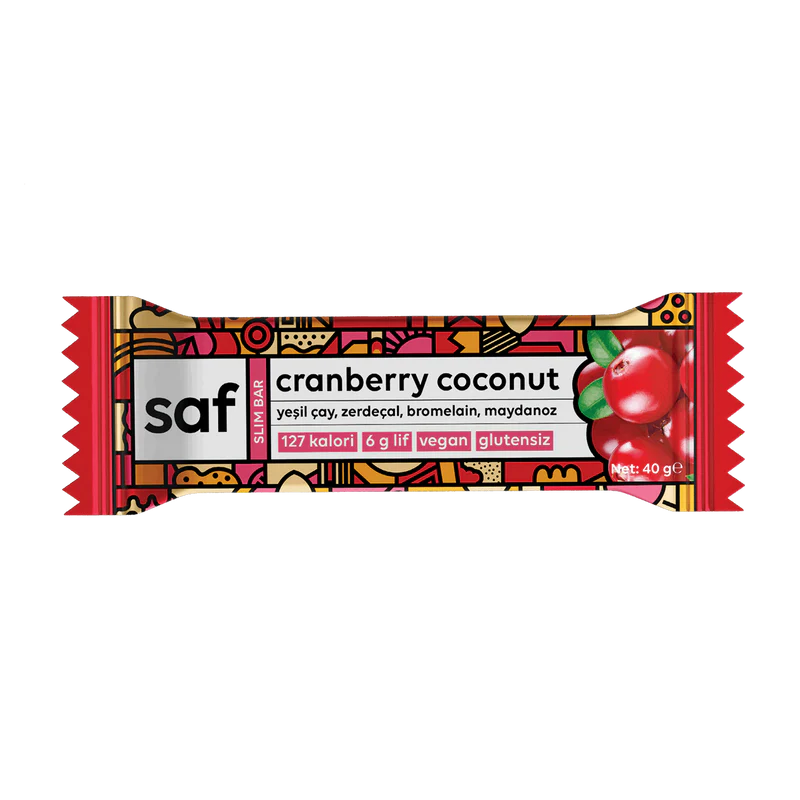 SAF Nutrition Cranberry Coconut Slim Bar 40g (Tekli) Ürün ana görseli
