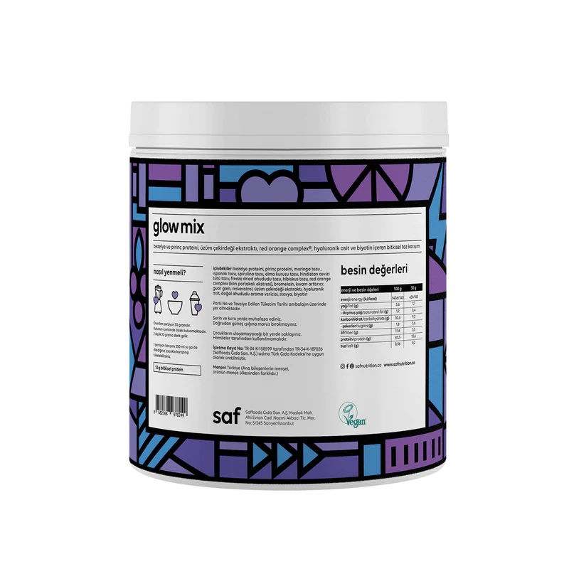 SAF Nutrition Protein Superfood Mix Glow - 360g (Bitki bazlı Protein-Vegan)