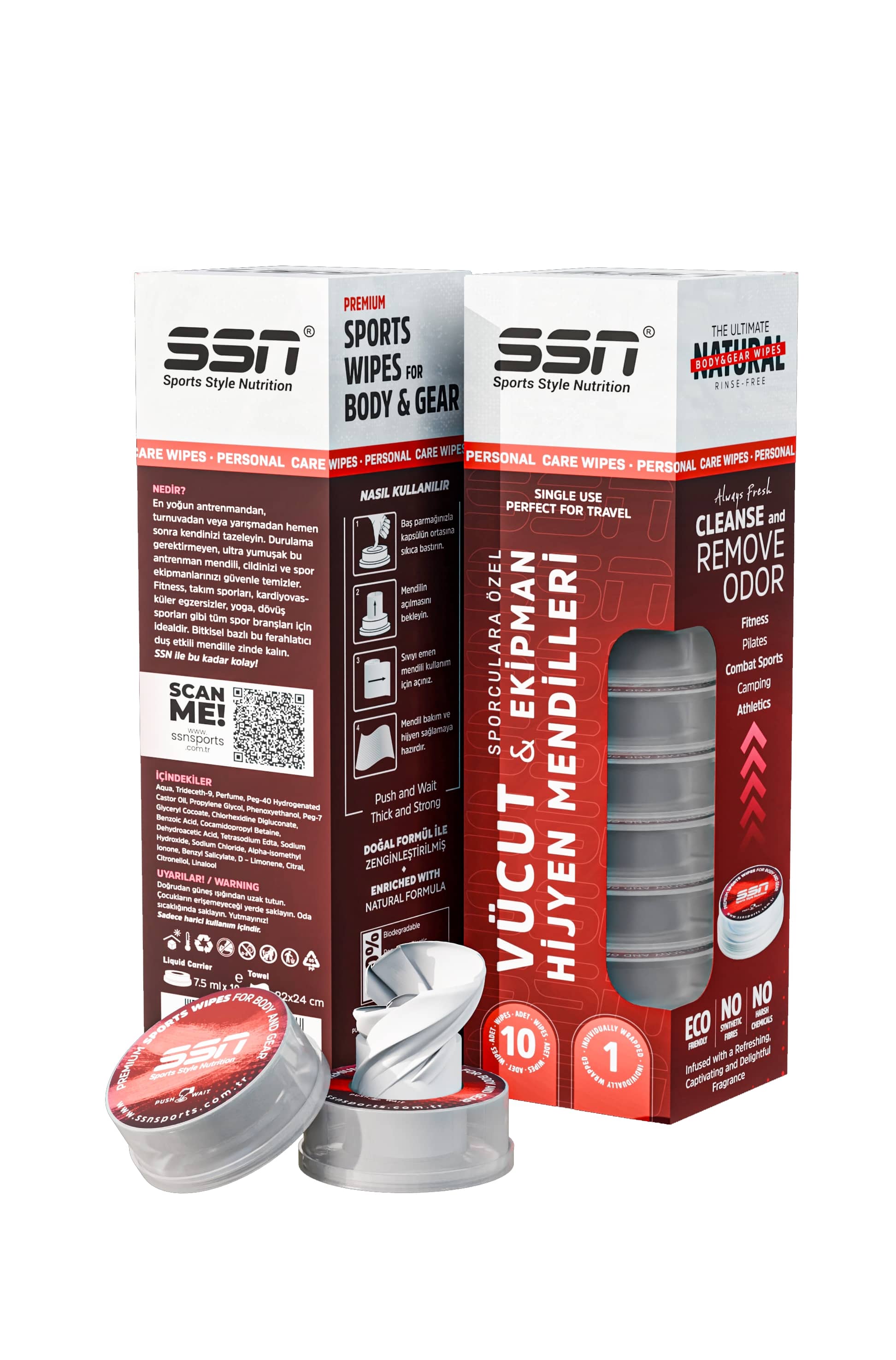 SSN Fitment Premium Çok Amaçlı Spor Mendili (Body & Gear Sports Wipes) Ürün ikincil görseli