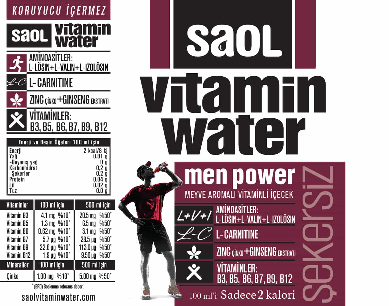 SAOL Vitamin Water Men Power 500ml - Erkeklere Özel Formül Ürün ikincil görseli