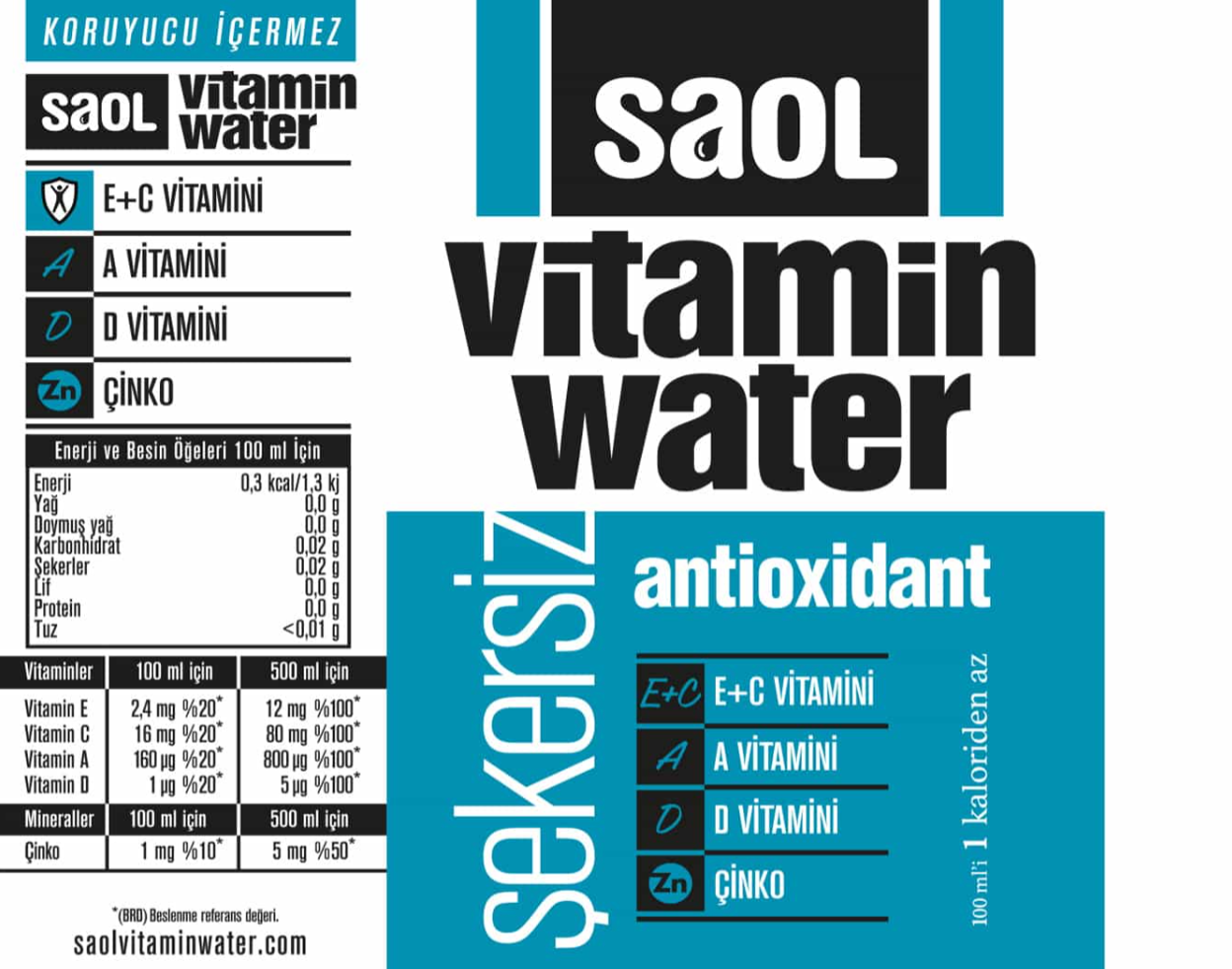 SAOL Vitamin Water 500ml - Antioksidan Destekli Su Ürün ikincil görseli