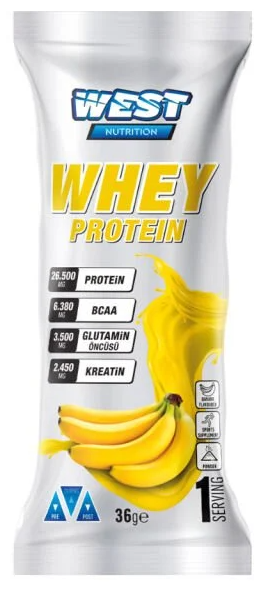 West Whey Protein Muz Aromalı Protein Tozu (Tekli)
