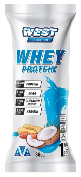 West Whey Protein Yer Fıstığı ve Hindistan Cevizi Aromalı Protein Tozu (Tekli)