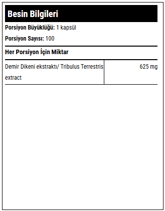 Hardline Tribulus Terrestris 1250mg - 100 Capsules (Terrestris)  Secondary image