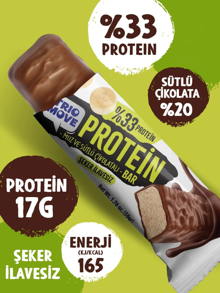 Trio Move 33% Protein Bar Banana 50g - High Protein (Single) Main image