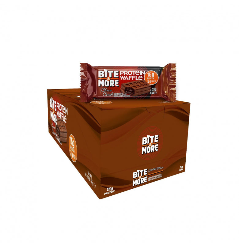 Bite & More Protein Waffle Choco Rush - Çikolata Kreması Dolgulu 12 Adet x 50 gram