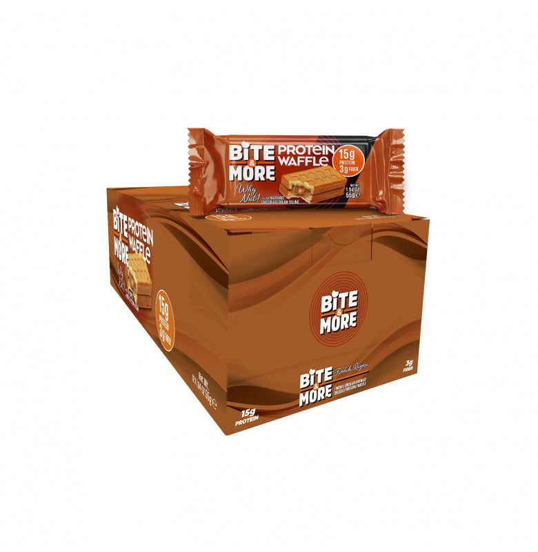 Bite &amp; More Why Nut? Protein Waffle 12-Piece Box 55g - Hazelnut Main image