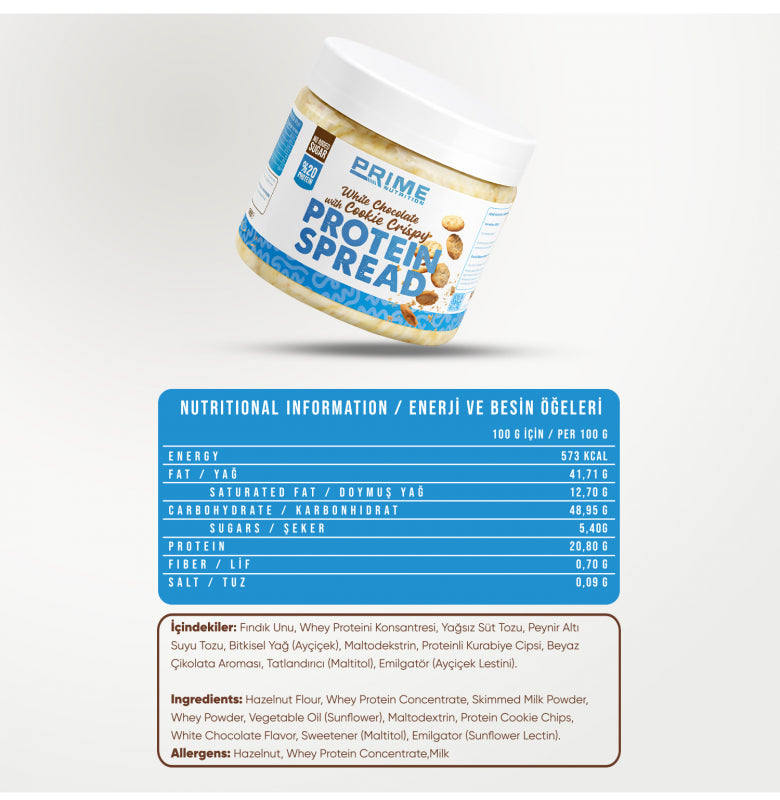 Prime Nutrition White Chocolate & Cookie Crispy Protein Spread 350 gram