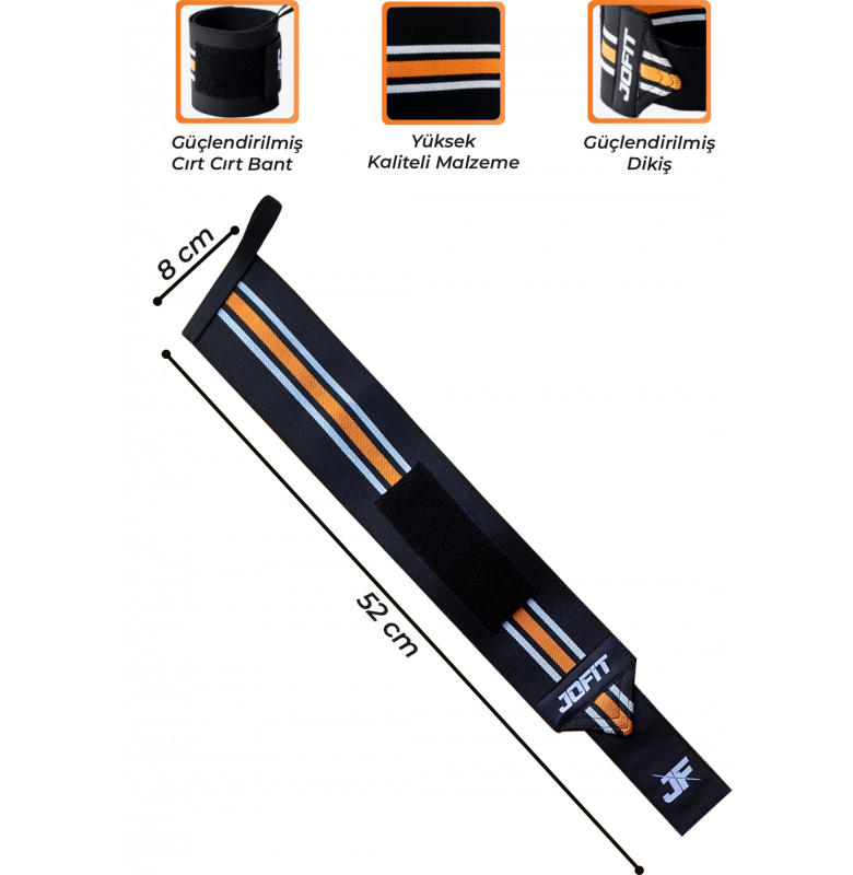 Jofit Wrist Wraps Bilek Desteği Siyah Turuncu
