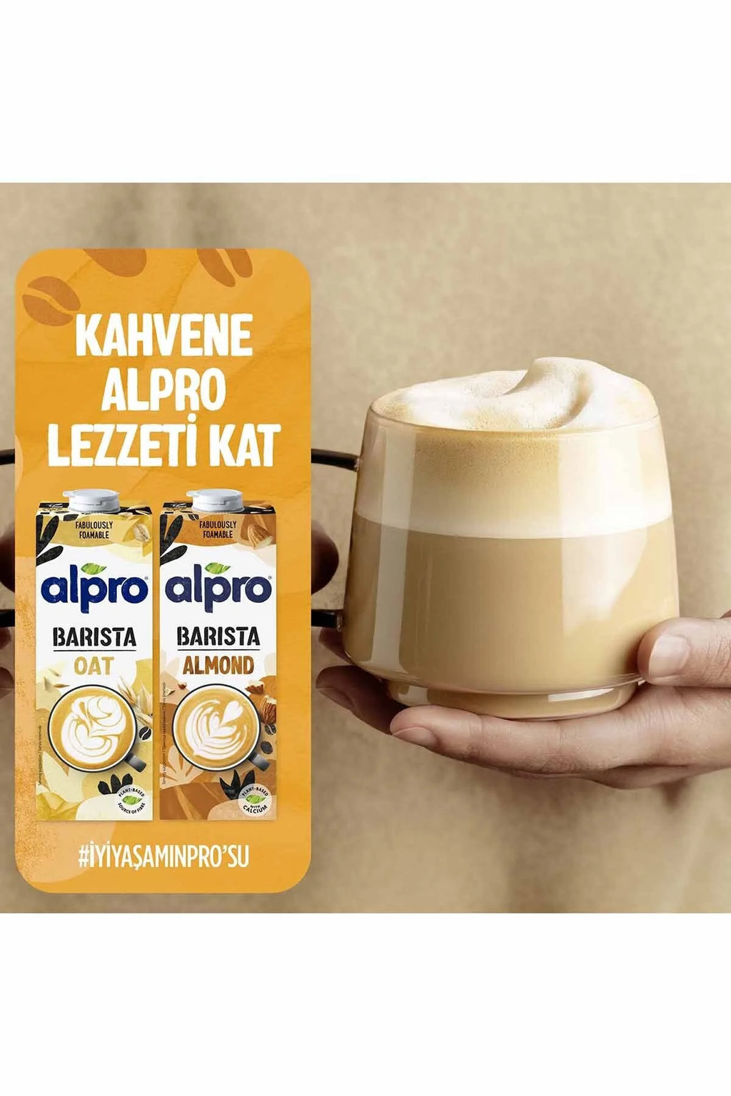 ALPRO Yulaf Barista Sütü 1 Litre - Laktozsuz Köpüren Yapı (Barista Serisi)