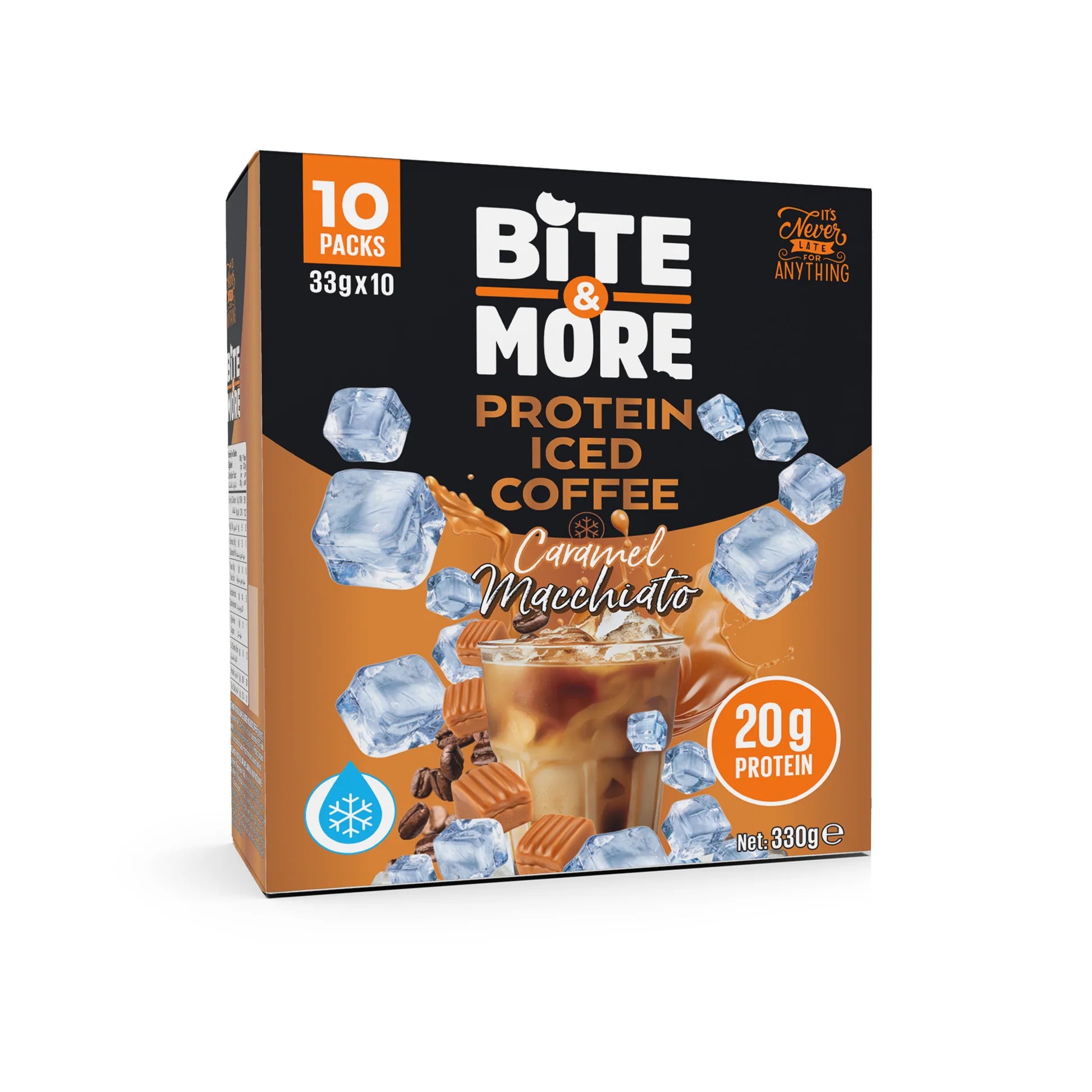 Bite & More Proteinli Soğuk Kahve Caramel Macchiato 33g (10lu Kutu)