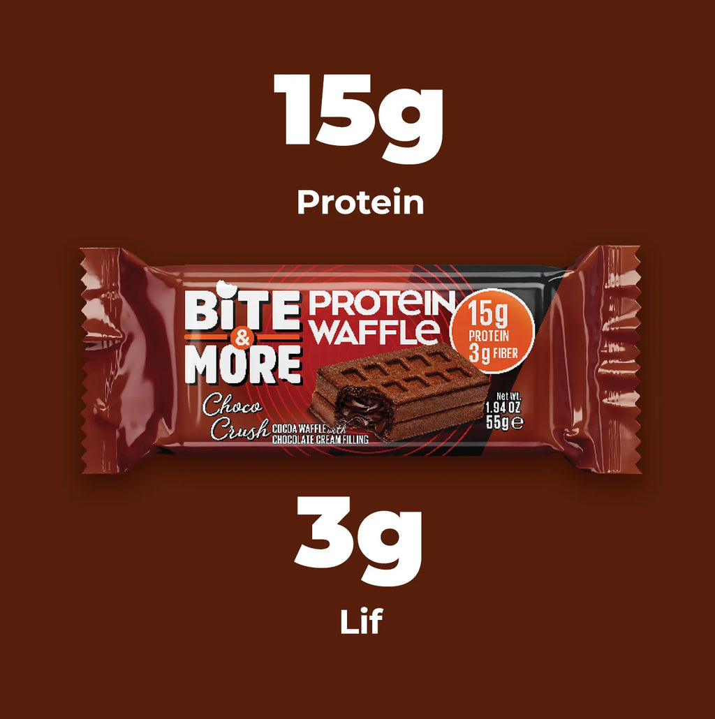 Bite & More Choco Rush Protein Waffle 50g - Çikolata Dolgulu (Tekli)