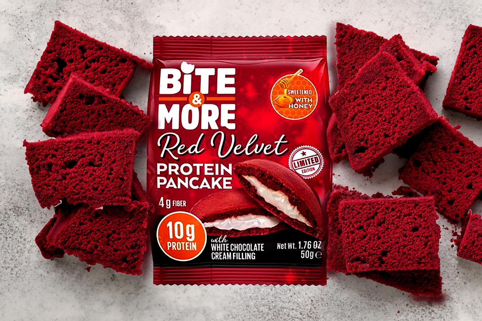 Bite & More Proteinli Pancake 50g Red Velvetli Pankek(Tekli)