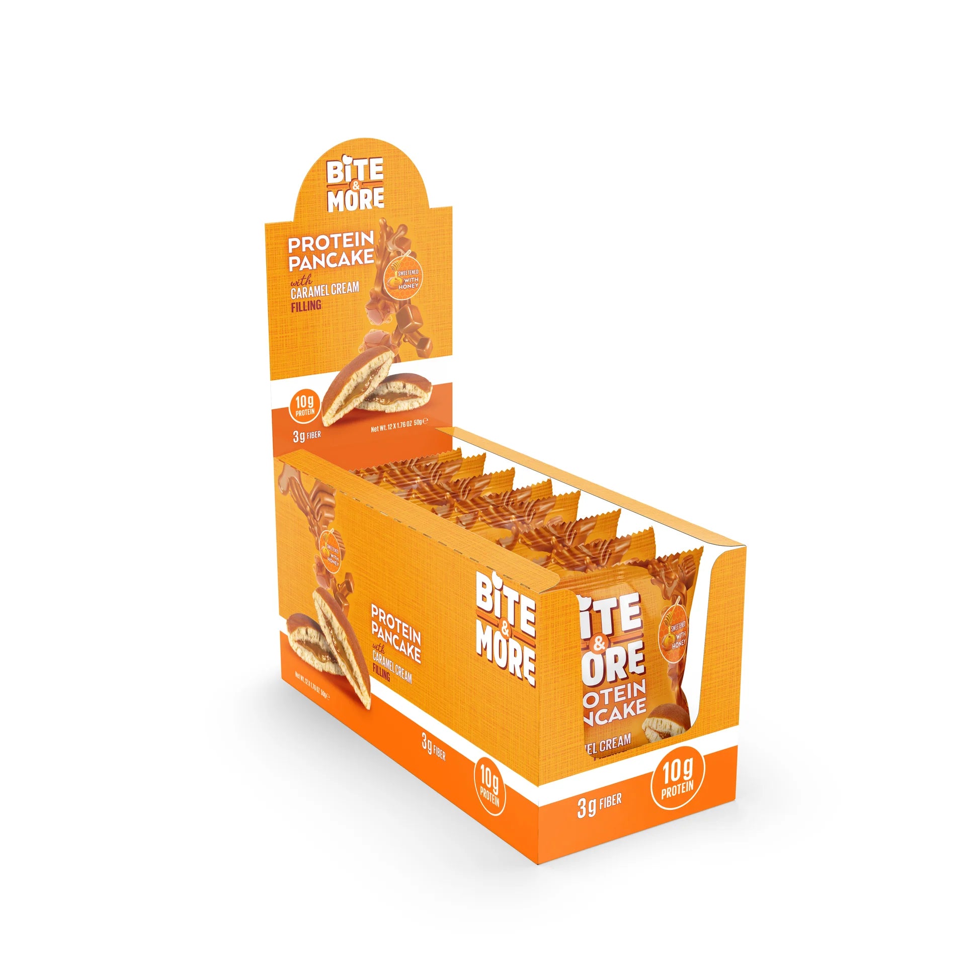 Bite & More Protein Pancake 50g Karamel Kremalı Pankek (12li Kutu)