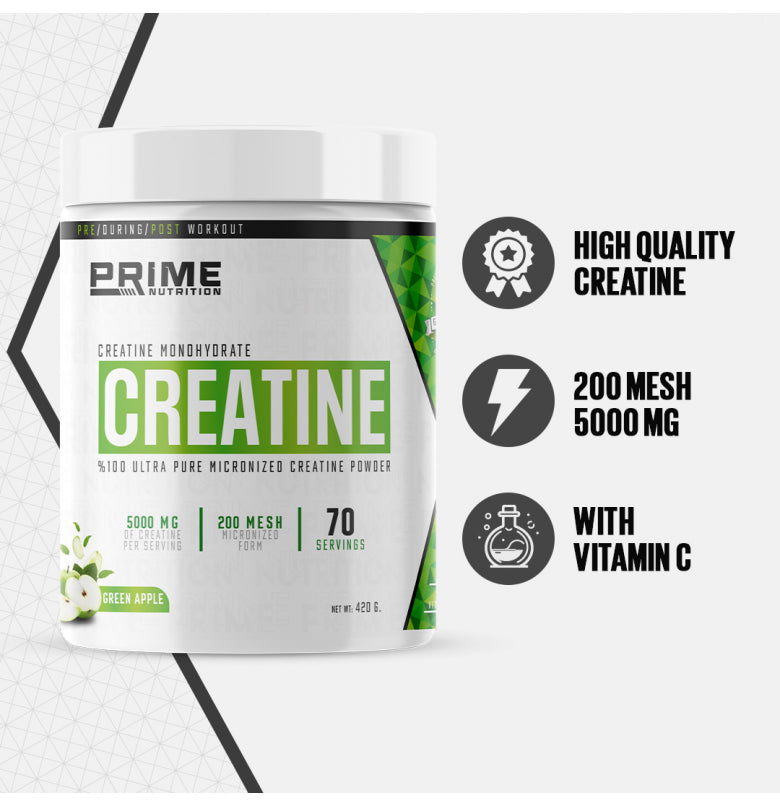 Prime Nutrition Creatine 420g Yeşil Elma Aromalı Kreatin Monohidrat Ürün ikincil görseli