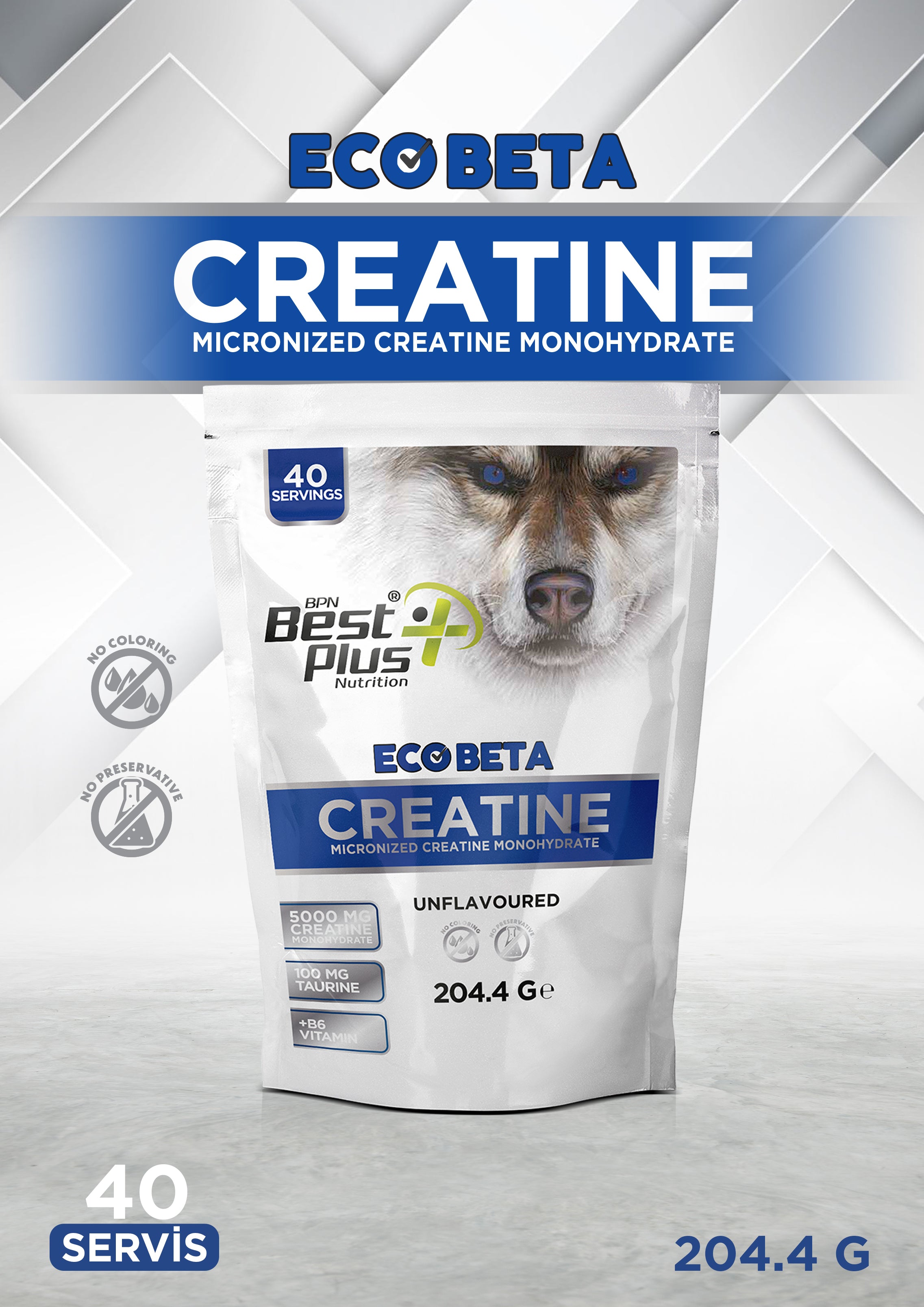 BPN Best Plus Nutrition Eco Tactical Micronized Creatine Monohydrate 204.4 Gr (Aromasız)