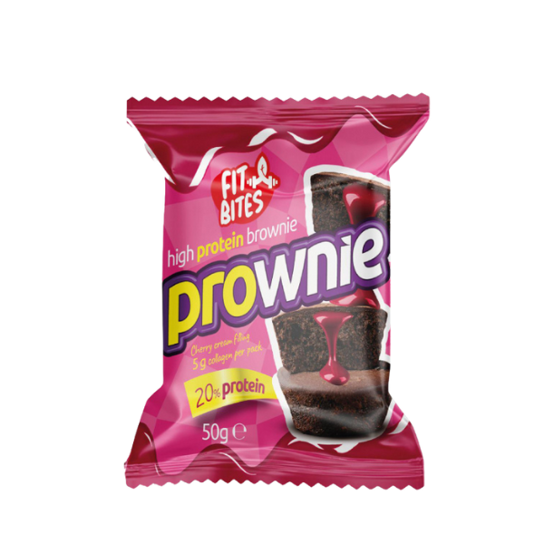 Fit Bites Prownie Yüksek Proteinli 50g Vişne Kremalı Brownie (Tekli)